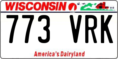 WI license plate 773VRK
