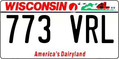 WI license plate 773VRL