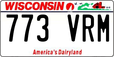 WI license plate 773VRM
