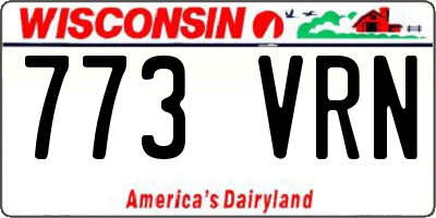 WI license plate 773VRN