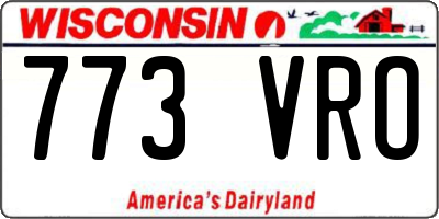 WI license plate 773VRO