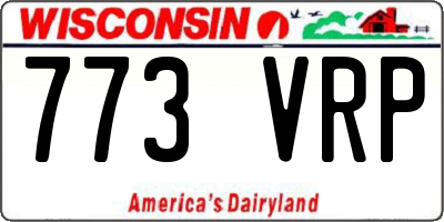 WI license plate 773VRP