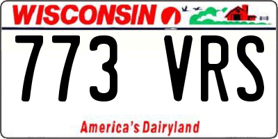 WI license plate 773VRS