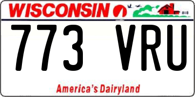 WI license plate 773VRU