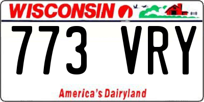 WI license plate 773VRY