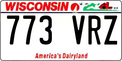 WI license plate 773VRZ