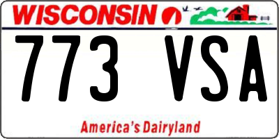 WI license plate 773VSA