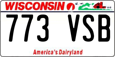 WI license plate 773VSB