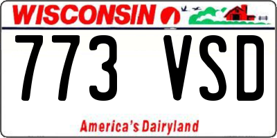 WI license plate 773VSD