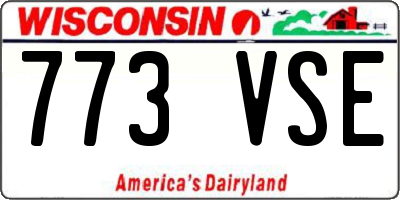 WI license plate 773VSE