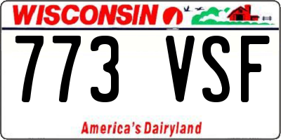 WI license plate 773VSF