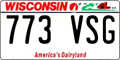 WI license plate 773VSG
