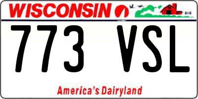 WI license plate 773VSL