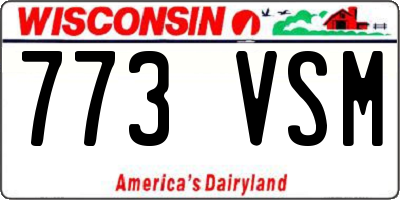 WI license plate 773VSM