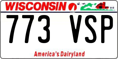 WI license plate 773VSP