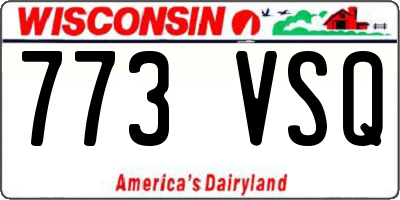 WI license plate 773VSQ