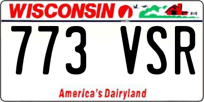 WI license plate 773VSR