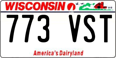 WI license plate 773VST