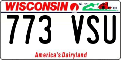 WI license plate 773VSU