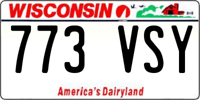 WI license plate 773VSY