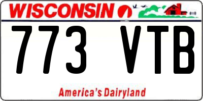 WI license plate 773VTB