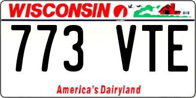 WI license plate 773VTE