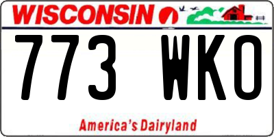 WI license plate 773WKO