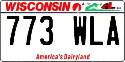 WI license plate 773WLA