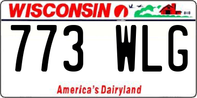 WI license plate 773WLG