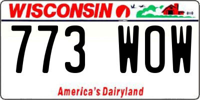 WI license plate 773WOW