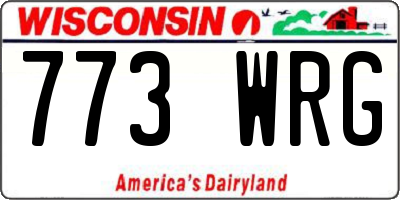 WI license plate 773WRG