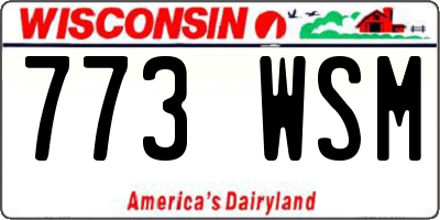 WI license plate 773WSM