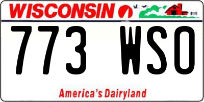 WI license plate 773WSO