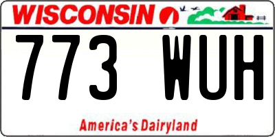WI license plate 773WUH