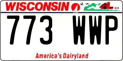 WI license plate 773WWP