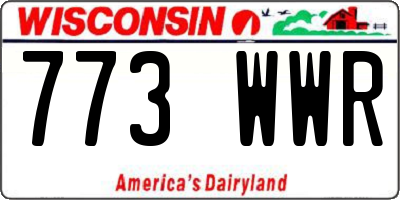 WI license plate 773WWR