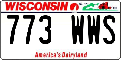 WI license plate 773WWS