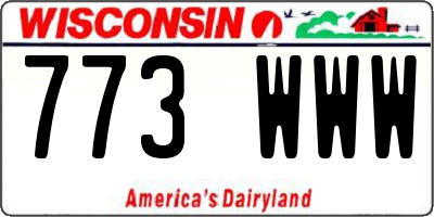 WI license plate 773WWW