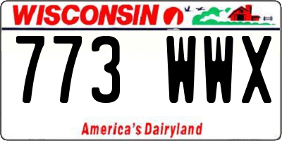 WI license plate 773WWX