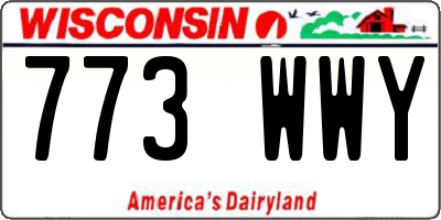 WI license plate 773WWY