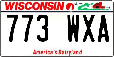 WI license plate 773WXA