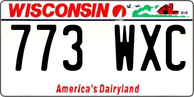 WI license plate 773WXC