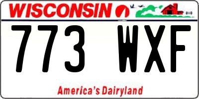 WI license plate 773WXF