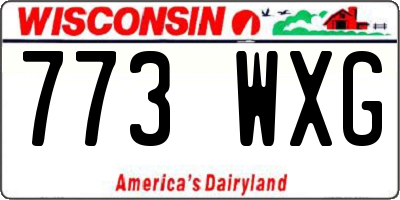 WI license plate 773WXG