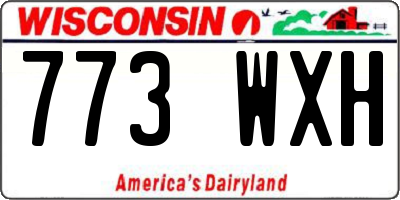 WI license plate 773WXH