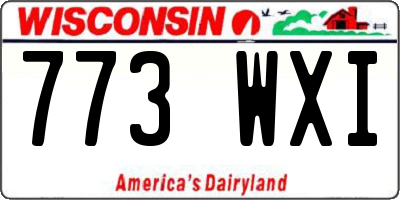 WI license plate 773WXI