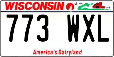 WI license plate 773WXL