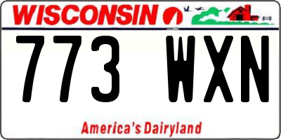 WI license plate 773WXN