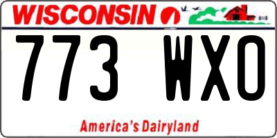 WI license plate 773WXO
