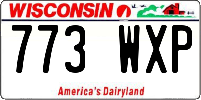 WI license plate 773WXP